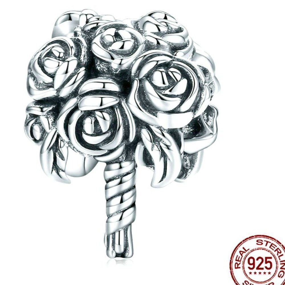 Womens BAMOER Solid 925 Bridal Bouquet European Charm